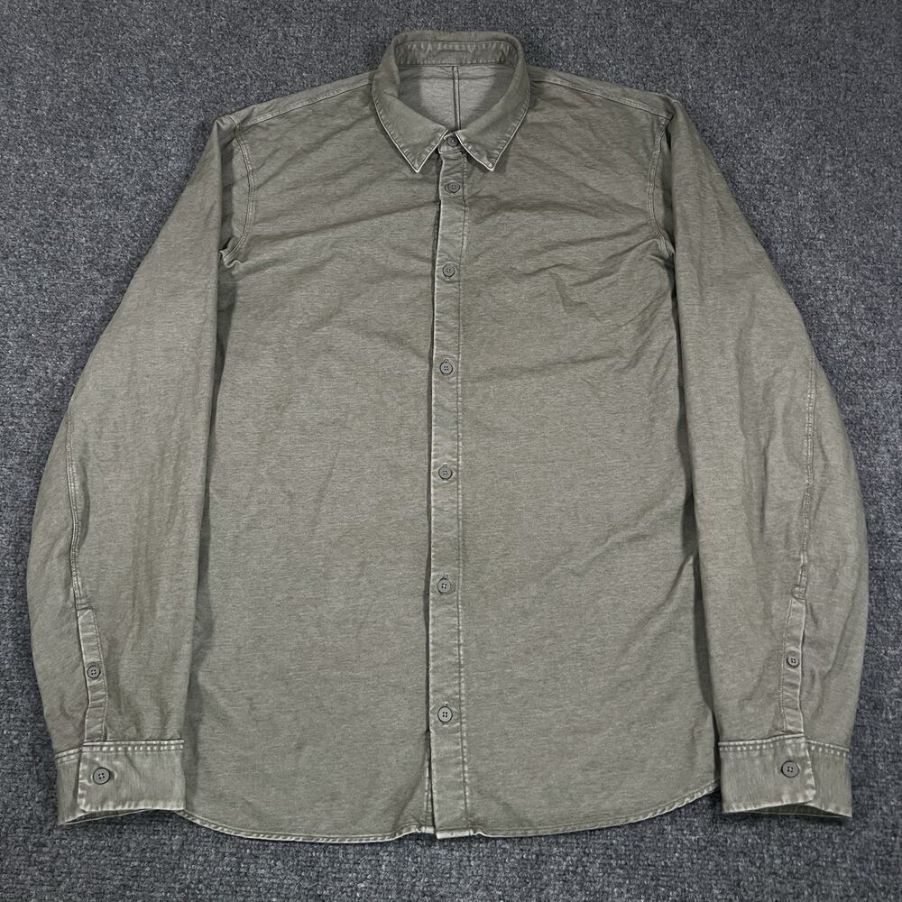 Lululemon Commission Button Up Shirt Long Sleeve Men’s Size XL Heather Green